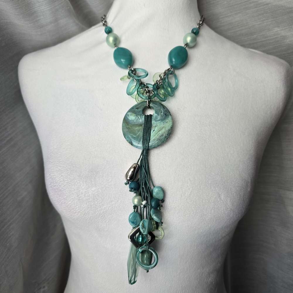 Turquoise Color Inspired Statement Necklace